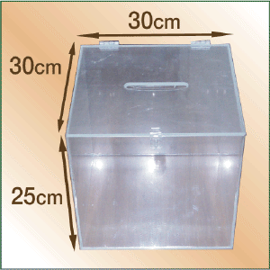 아크릴 상자 30 x 30 x 25 cm 모금함(5mm 투명)